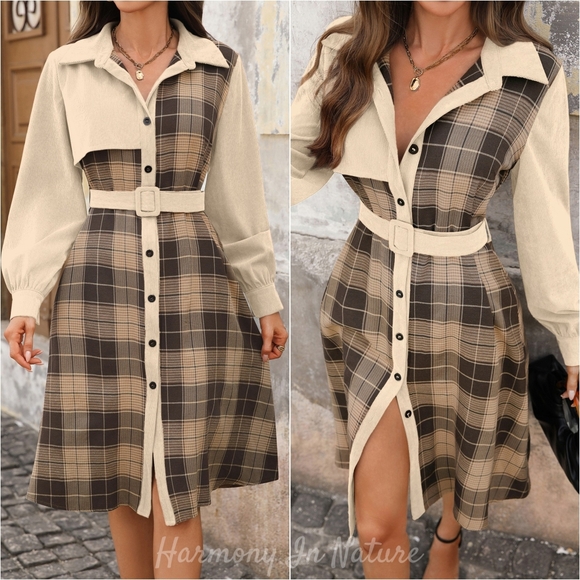 The Mixed Mood Shirt Dress - Cream - Picture 1 of 9